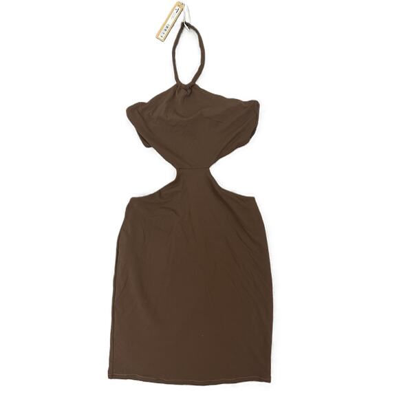 SKIMS Cocoa Brown Fits Everybody Solid Backless Mini Halter Dress Size Small - Picture 1 of 5